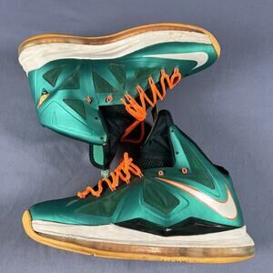 Nike Lebron X Miami Dolphins Men’s Size 9 Basketball Sneakers 541100-302